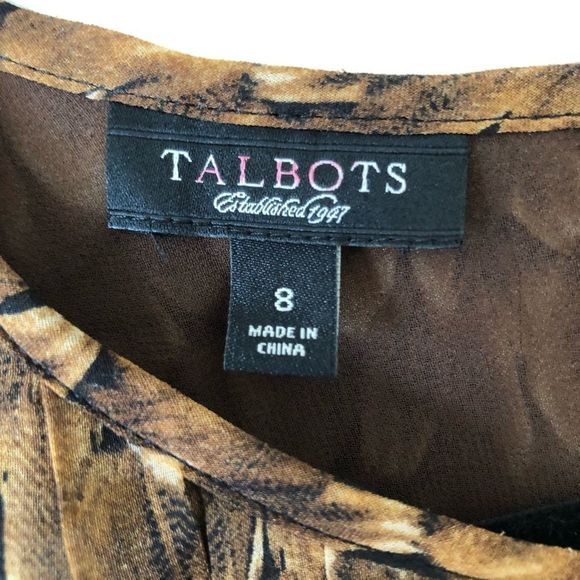 Talbots Brown Patterned Blouse - Picture 2 of 7